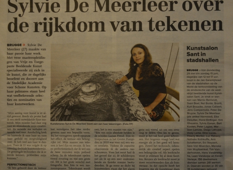 Interview with Sylvie De Meerleer on drawing, published in the 'Brugsch Handelsblad' (BE).