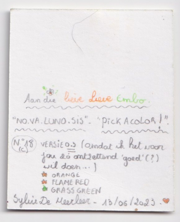 N°18.3 (back) - to Lieve Embo